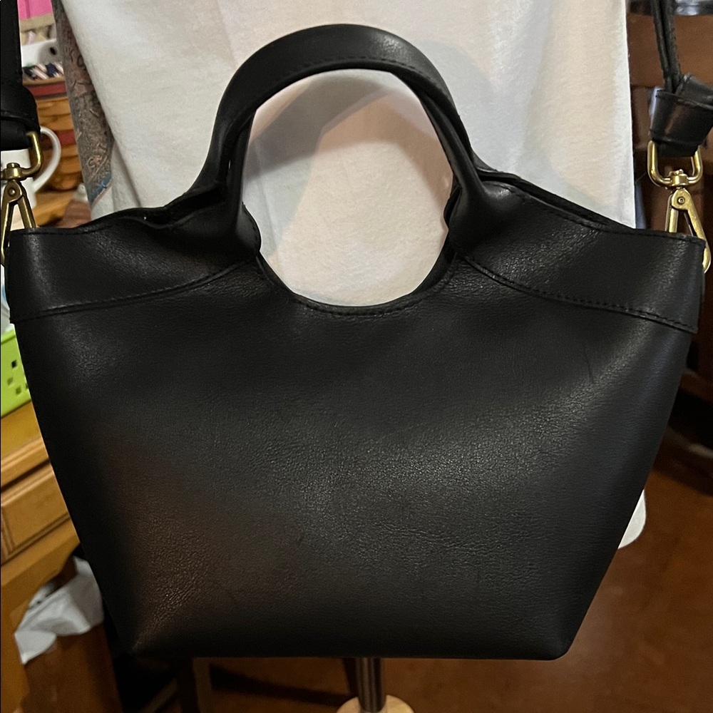 Madewell Black Leather Tote